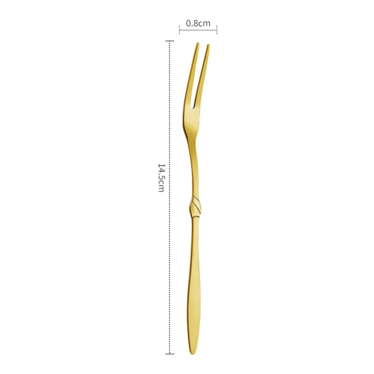 5Pcs / Set Stainless Steel Fork Ice Cream Spoon Kitchen Utensils (BPA Free, No FDA)