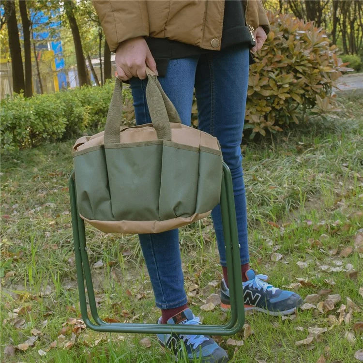 831102 Gardening Stool 12.5x10.6x12.2 Inch Folding Chair Tool Organizer Storage Bag
