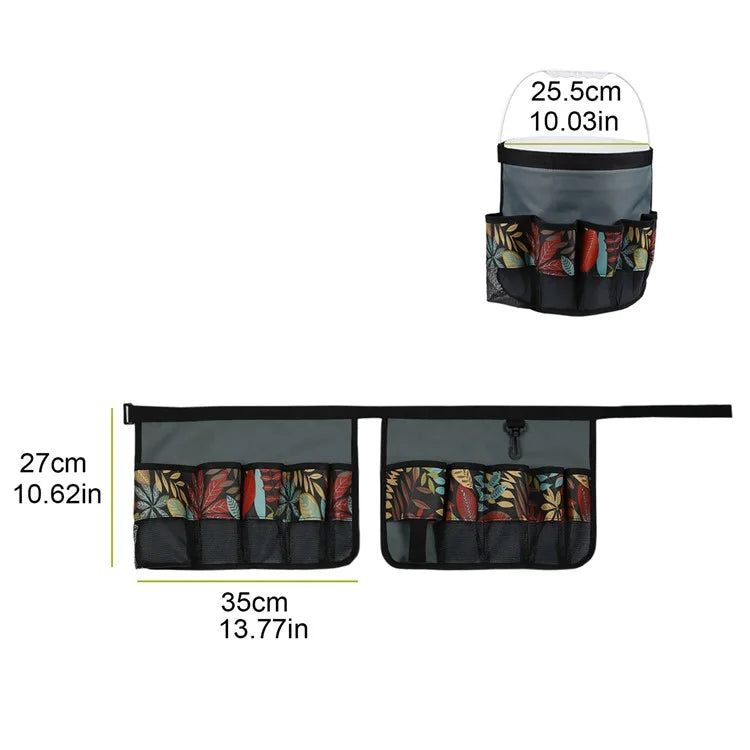 820603 600D Oxford Cloth Garden Tool Storage Bag 10 Pockets Gardening Tools Bucket Bag