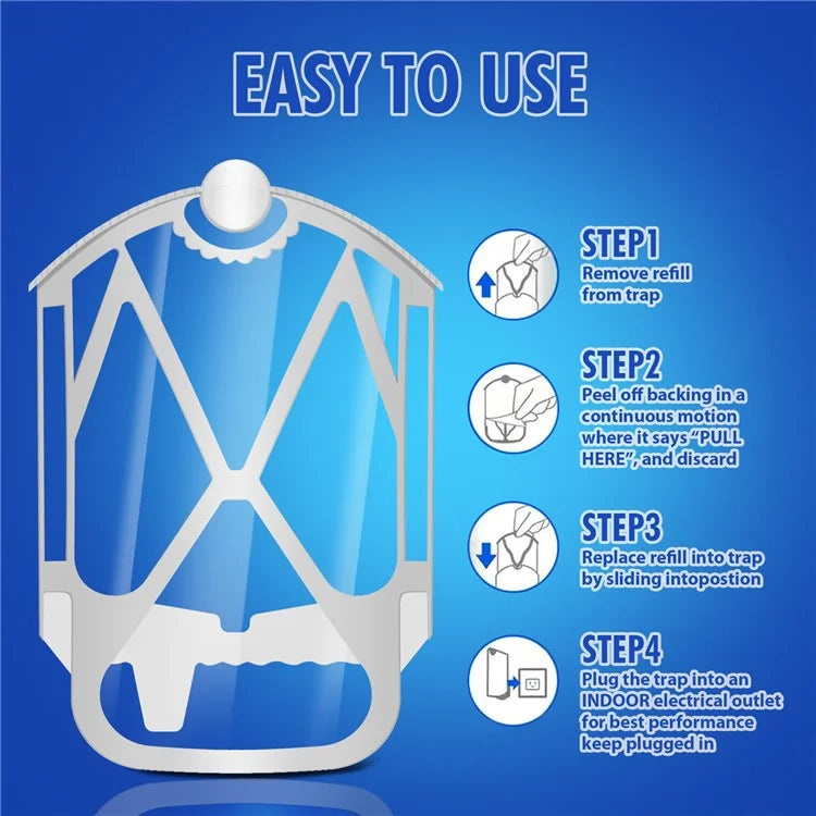 4Pcs Flying Insect Trap Refills for Zevo M364 Plug-In Light Indoor Fruit Fly Refill Cartridge Set