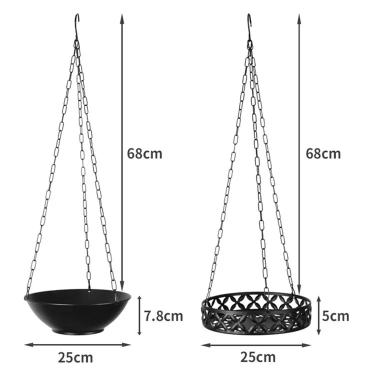 001-DL-01 Iron Hanging Flower Pot Indoor Outdoor Balcony Potted Plant Display Basket