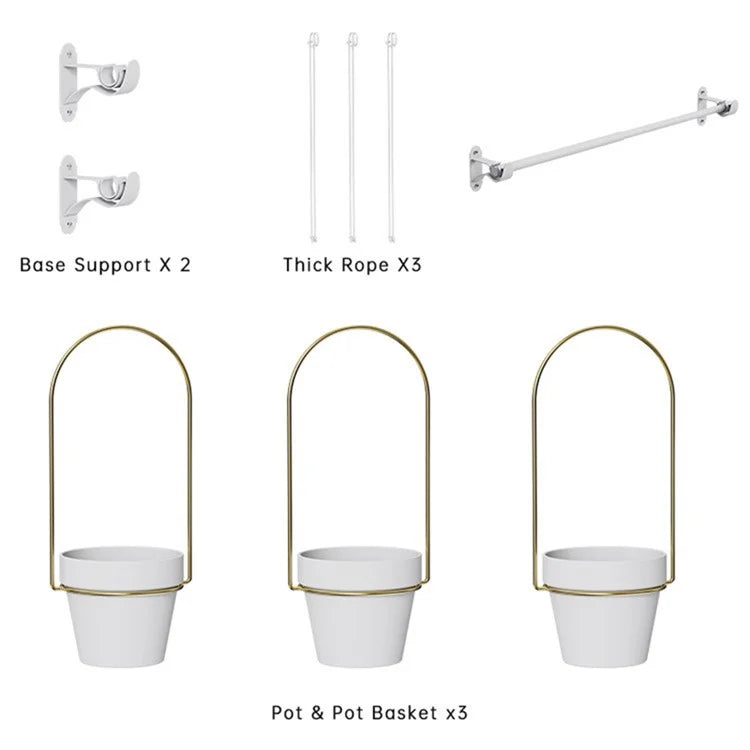 001- ZJ-SS01 Hanging Planters 3-in-1 Indoor Plant Flower Pot Holder