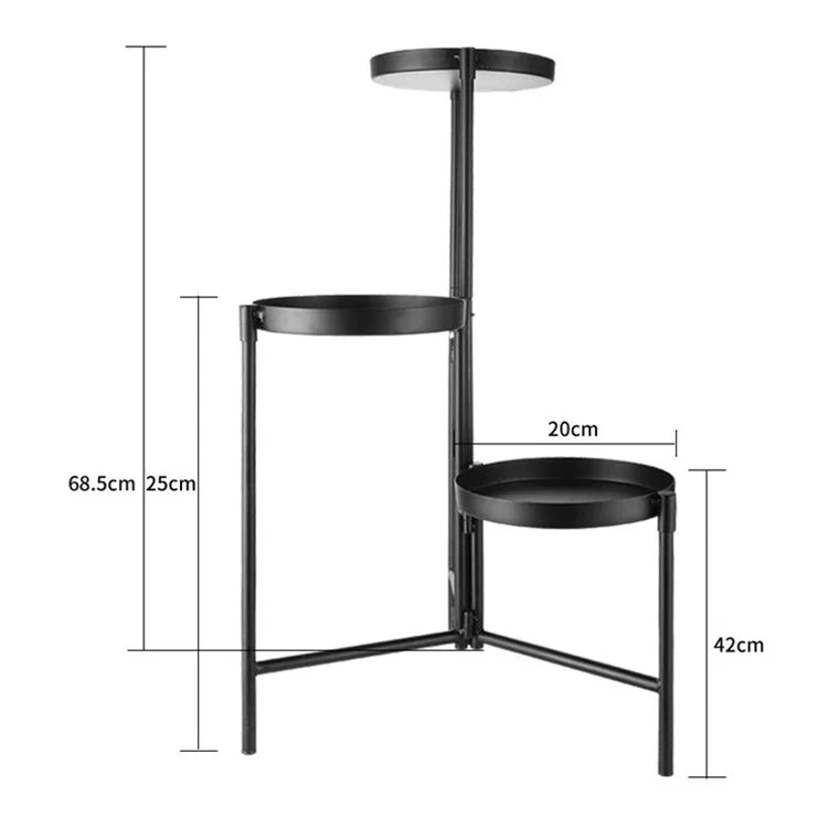 001-TX001 Potted Plant Storage Rack 3-layer Floor Shelf Iron Art Indoor Balcony Pothos Flower Pot Rack