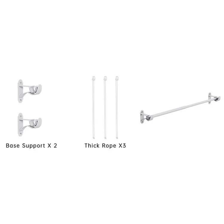 001-ZJ-YXH001 3Set Hanging Flower Pot with Extendable Hanging Rod Garden Basket Wall-Mounted Flowerpot