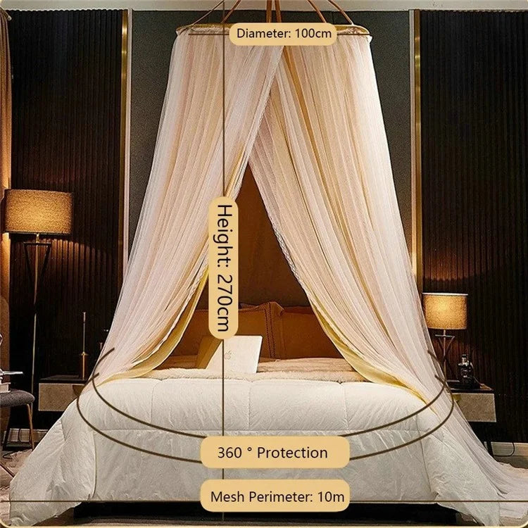 003 Polyester Bed Canopy Blackout Dome Bed Netting Canopy Dustproof Mosquito Net Bed for 1.8-2m Bed