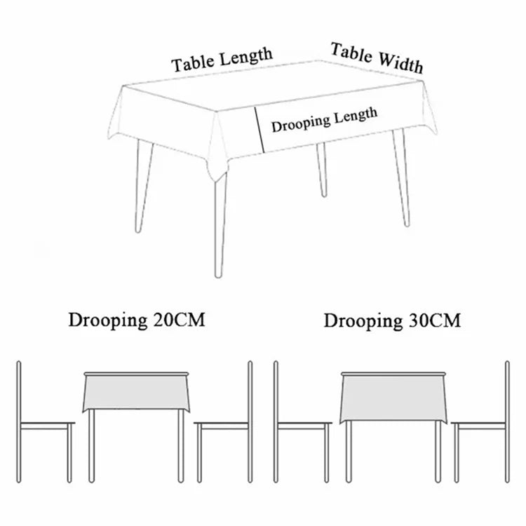150x305cm Tabletop Cover Clear PVC Waterproof Oil-proof Square Tablecloth