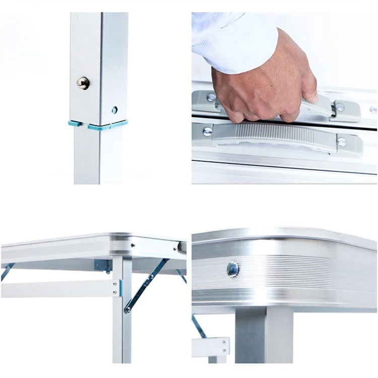 1.8m Length Outdoor Stall Barbecue Table Portable Folding Aluminum Alloy Table