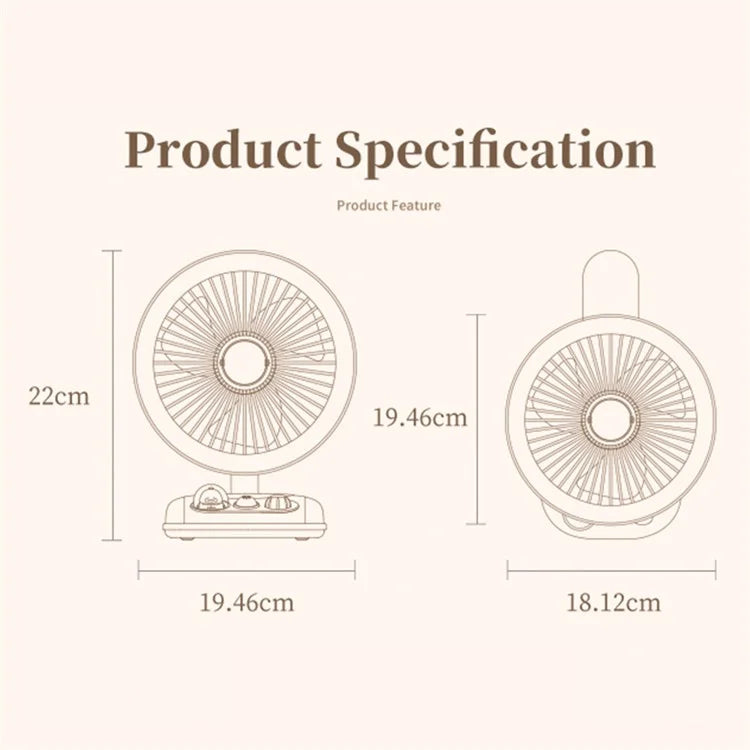 ICARER FAMILY Night Light Cartoon Animal Desktop Shaking Head Fan (USB Plug Type)