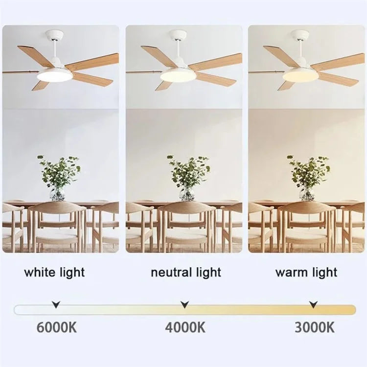56-inch Integrated Chandelier Iron Blade Ceiling Fan with Remote Control and Wall Control