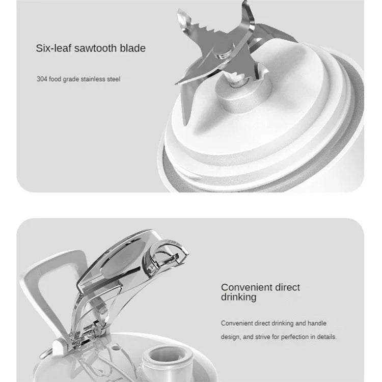 A9 Portable Blender Multi-functional Battery-Powered 600ml Mini Blender Juicer Cup (No FDA, BPA-Free)