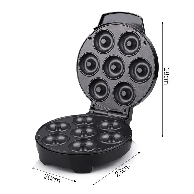 Mini Donut Maker Machine Electric Pancakes Maker Machine for Makes 7 Doughnuts (No FDA Certificate)
