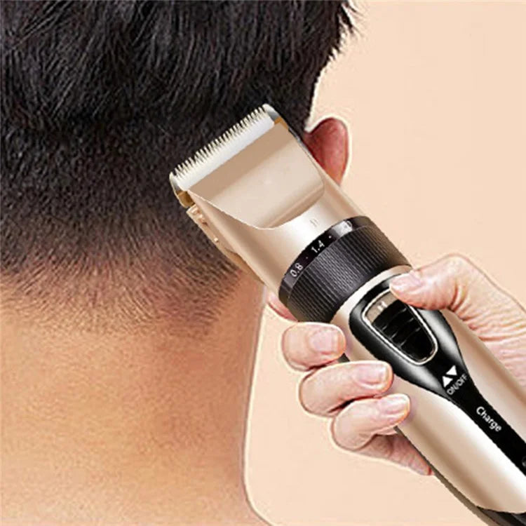 C5 Electric Clipper Professional Hair Trimmer Rechargeable Men Haircut Tool with Sponge and Comb