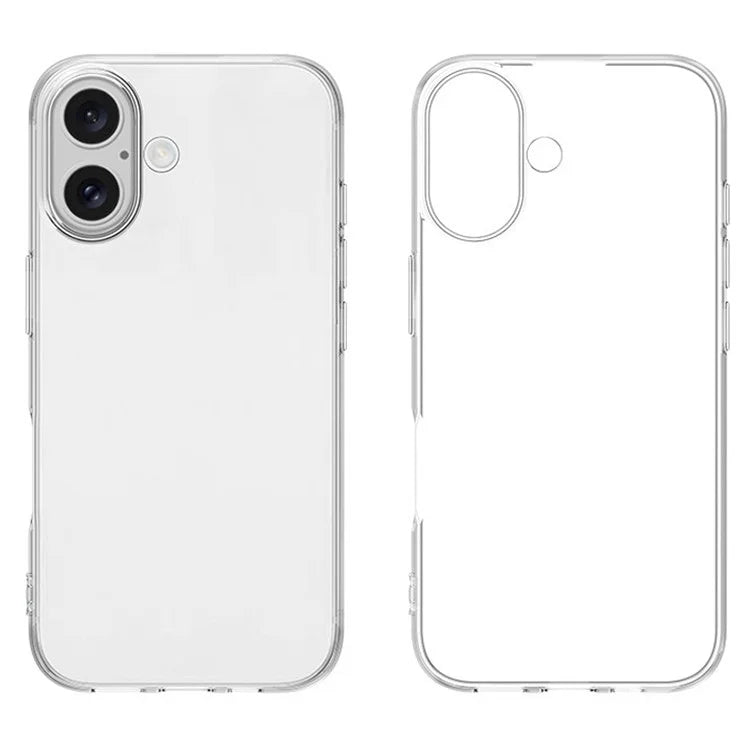 For iPhone 16 Case Crystal Clear Flexible TPU Slim Phone Cover