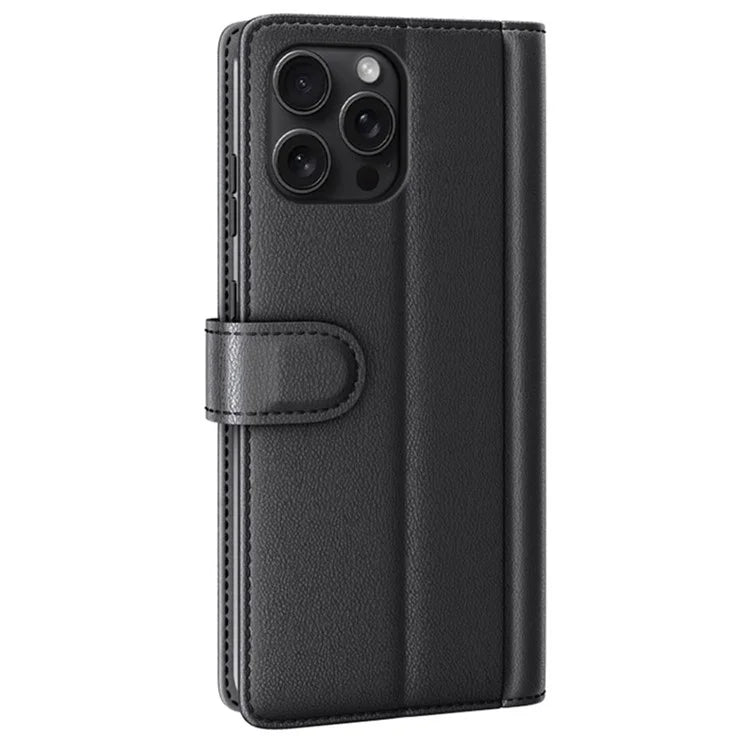 For iPhone 16 Pro Max Case Card Slots Wallet Genuine Split Leather Protective Phone Cover