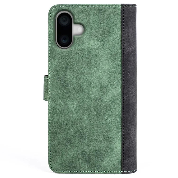 For iPhone 16 Case Wallet Dual Color Flip Leather Phone Cover
