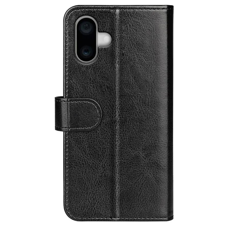 For iPhone 16 Case Crazy Horse Texture Leather Phone Cover Horizontal Viewing Stand