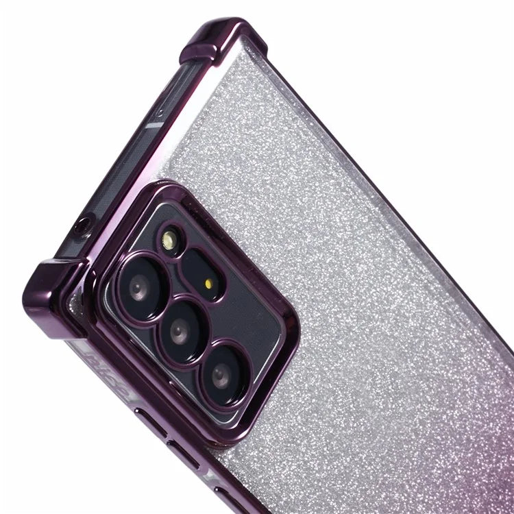 For Samsung Galaxy Note20 Ultra / Note20 Ultra 5G Case TPU Gradient Glitter Phone Cover Love Heart Frame