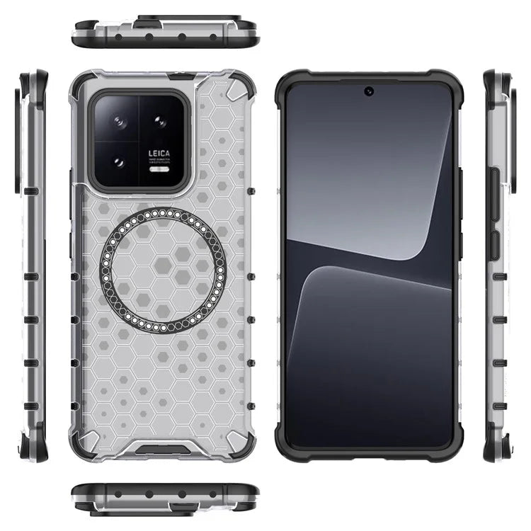 For Xiaomi 13 Pro 5G Magnetic Case TPU+PC Phone Cover Honeycomb Heat Dissipation