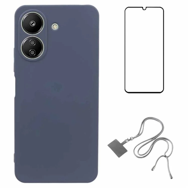 WANLONFENG RB1 Series For Xiaomi Redmi 13C 4G / Poco C65 4G Case TPU Phone Cover with Front Screen Film