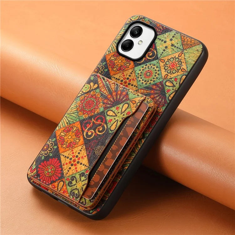 For Samsung Galaxy A05 4G Cases Floral Pattern Card Slot Kickstand PU+TPU+PC Phone Cover