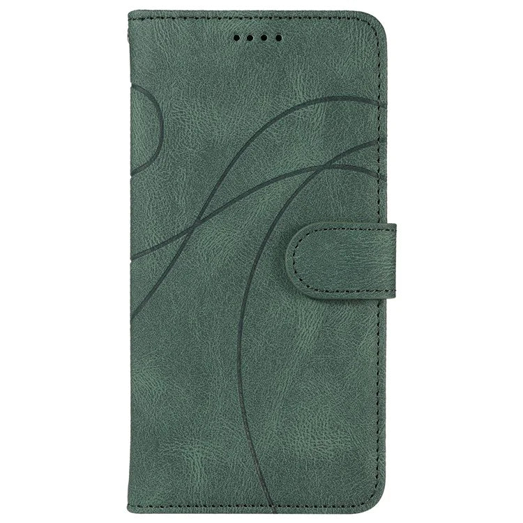 For iPhone 16 Pro Max Case Leather Stand Feature Flip Phone Cover Line Pattern