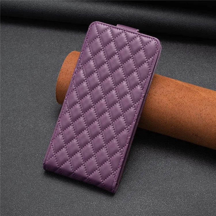 BF30 For iPhone 16 Pro Max Case Rhombus Grid Vertical Flip Leather Phone Cover