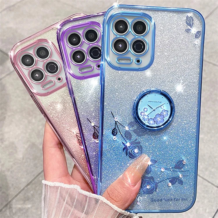 KADEM For Motorola Moto G100 / Edge S Case Rhinestone Glitter TPU Phone Cover with Kickstand