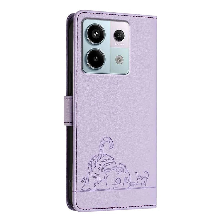 YB Imprinting Series-9 for Xiaomi Redmi Note 13 Pro 5G / Poco X6 5G Leather Phone Case with Hand Strap