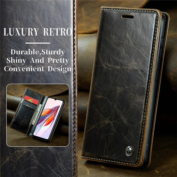 CASEME 003 Series For Xiaomi Redmi 12C 4G / Redmi 11A 4G Case Leather Stand Phone Cover