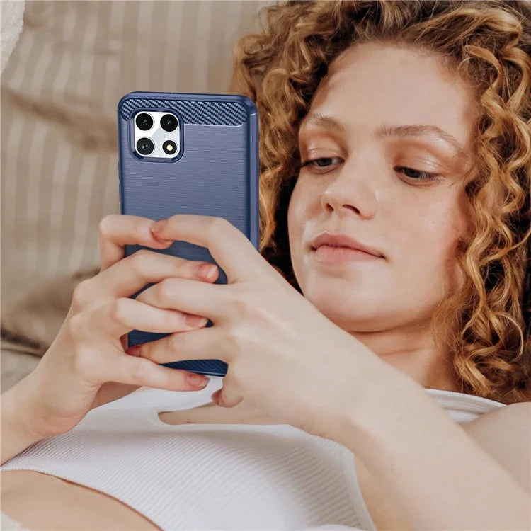 For T-Mobile REVVL 7 Case Carbon Fiber Texture Soft TPU Mobile Phone Cover