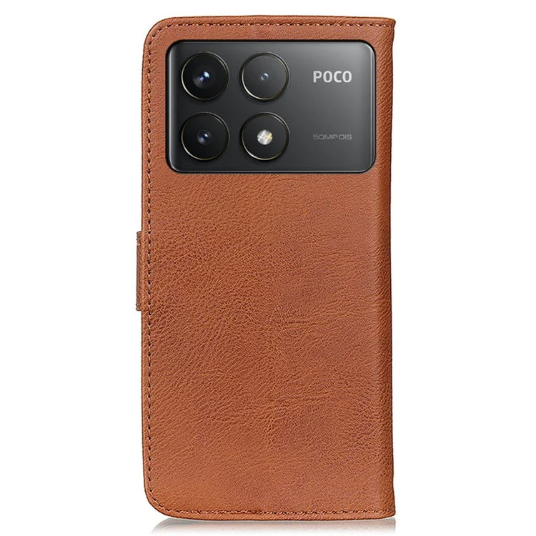KHAZNEH For Xiaomi Poco F6 Pro 5G / Redmi K70 5G / K70 Pro 5G Case Wallet Cowhide Texture Leather Phone Cover
