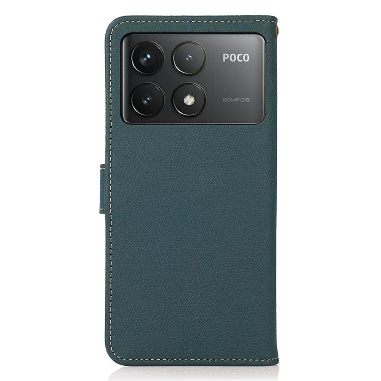 KHAZNEH For Xiaomi Poco F6 Pro 5G / Redmi K70 5G / K70 Pro 5G Case Genuine Cow Leather Wallet Cover