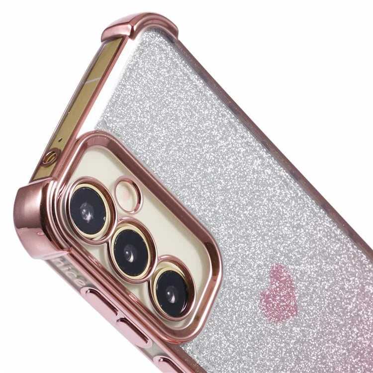 For Samsung Galaxy A34 5G Case Heart Pattern Drop Protection Glitter TPU Phone Cover