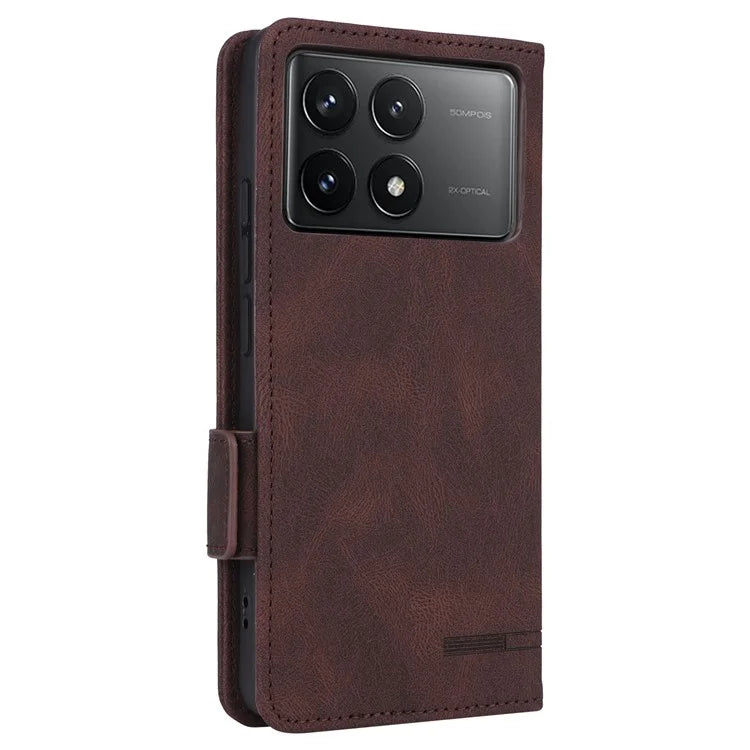 For Xiaomi Poco F6 Pro 5G / Redmi K70 5G / K70 Pro 5G Case Folio Design Leather Phone Cover Hardware Decor