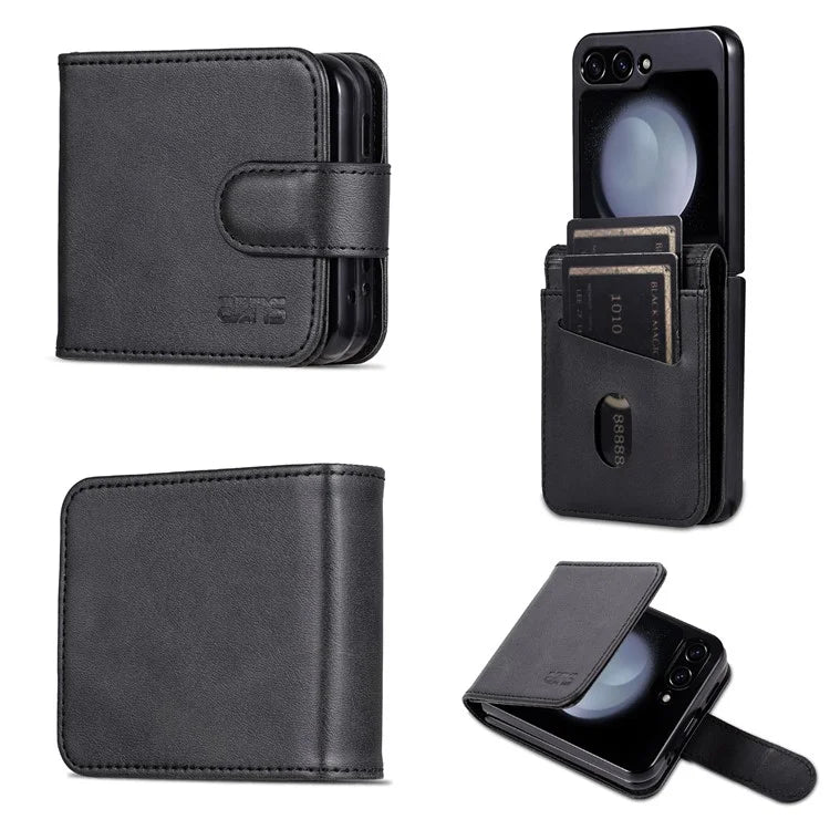 AZNS For Samsung Galaxy Z Flip6 5G Case Ultra Thin Leather Phone Cover with Card Holder