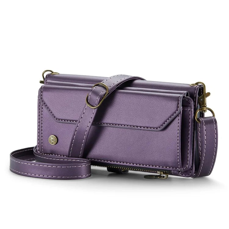 CASEME C36 Series For iPhone 13 Pro Max Case Leather Crossbody Phone Bag Cover 10 Card Holder