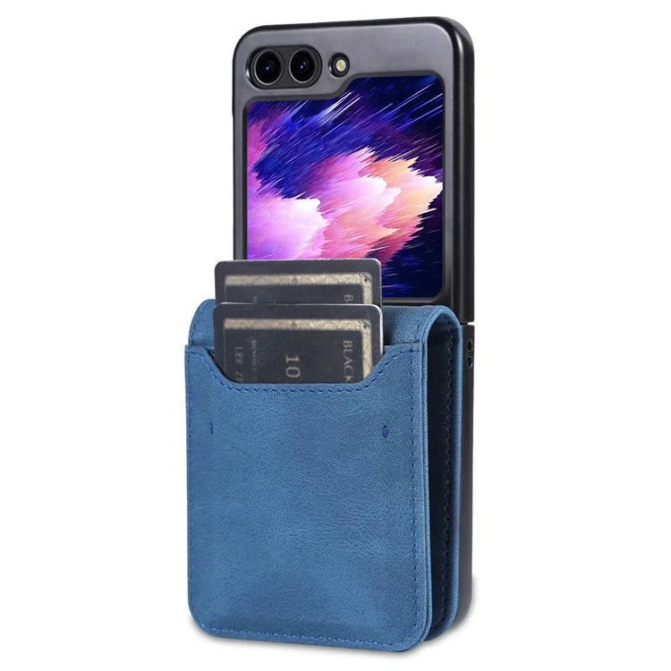 AZNS For Samsung Galaxy Z Flip6 5G Case Card Slots PU Leather Folding Phone Cover