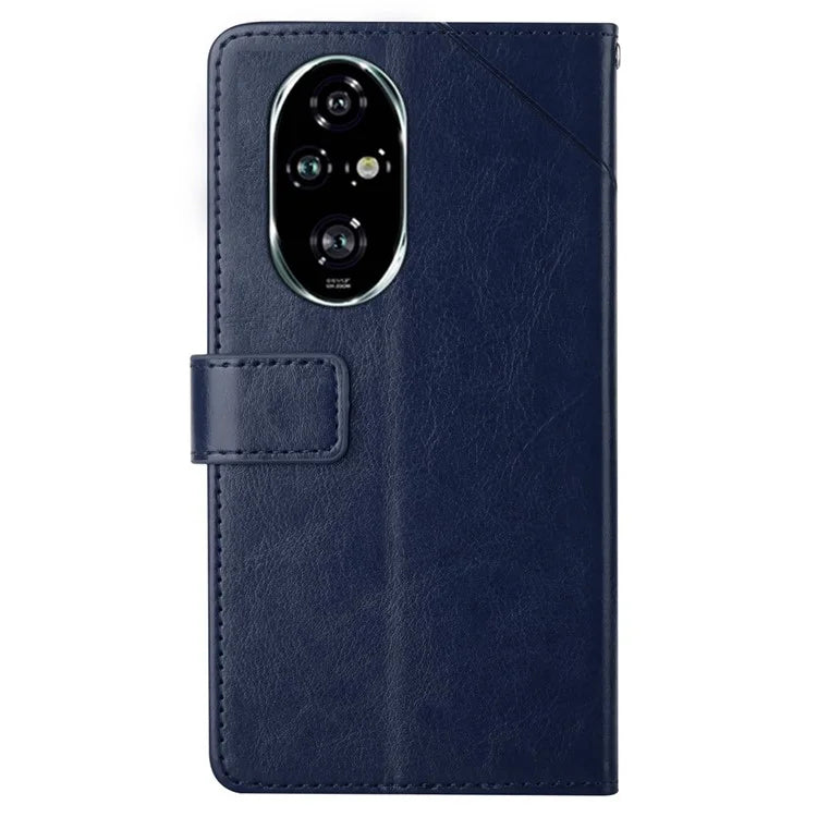 HT01 For Honor 200 Pro 5G Case Y-Shaped Lines Imprinted Leather Phone Cover