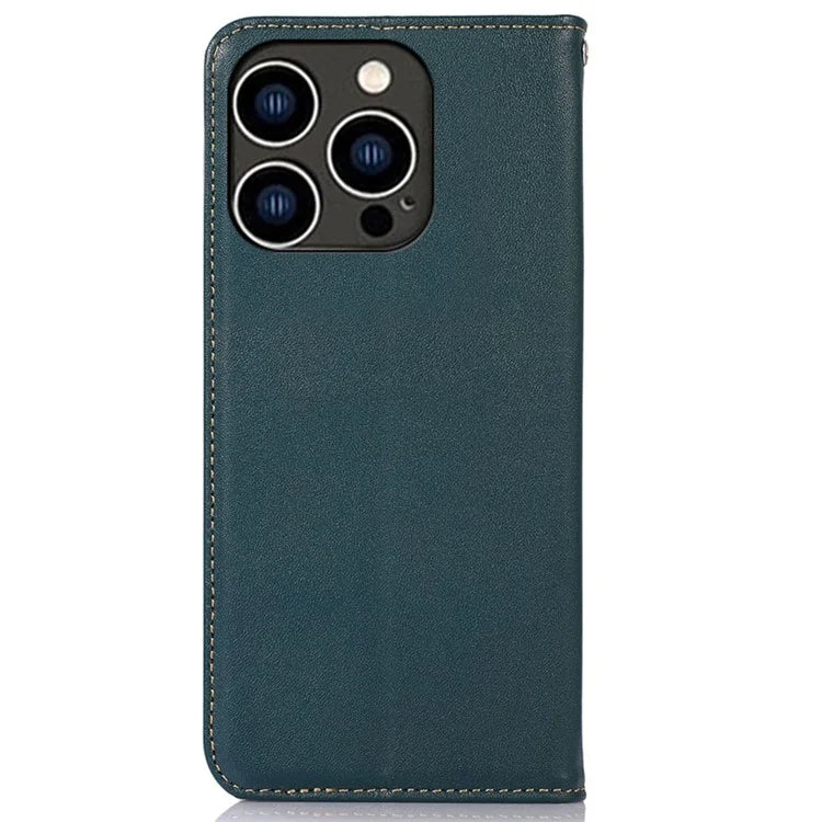 KHAZNEH For iPhone 16 Pro Max Case Genuine Cow Leather Wallet Phone Cover Nappa Texture