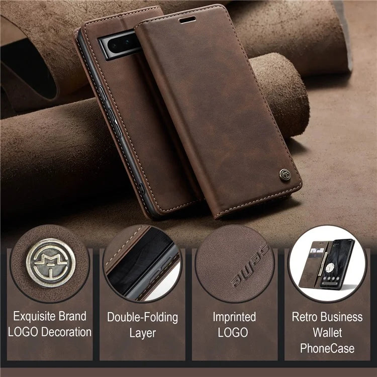 CASEME 013 Series For Google Pixel 8 Pro Case PU Leather Wallet Folio Flip Phone Cover
