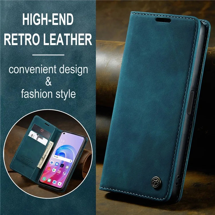 CASEME 013 Series For Oppo A96 4G / A36 / K10 4G / A76 / Realme 9i 4G Case Leather Phone Cover Magnetic Absorption