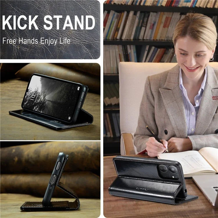 CASEME 003 Series For Xiaomi Redmi 13C 4G / Poco C65 4G Case Leather Phone Cover Stand Wallet