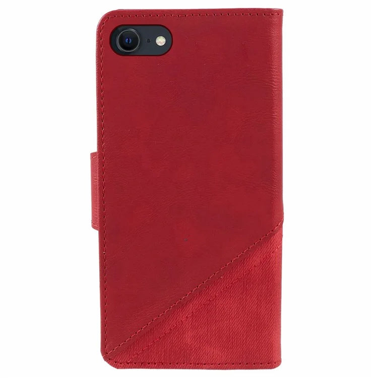 For iPhone SE (2024) Case Splicing PU Leather Wallet Stand Phone Cover