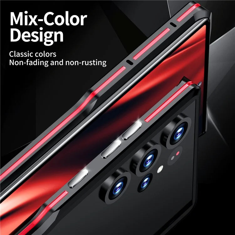 LUPHIE For Samsung Galaxy S24 Ultra Bumper Case Metal Bumper Frame No Back Design