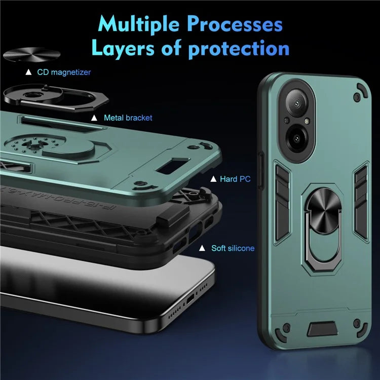 For Realme C67 4G Case Kickstand PC+TPU Shockproof Phone Cover