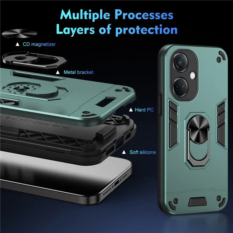 For Oppo K11 5G Case Rotating Kickstand PC+TPU Phone Shell