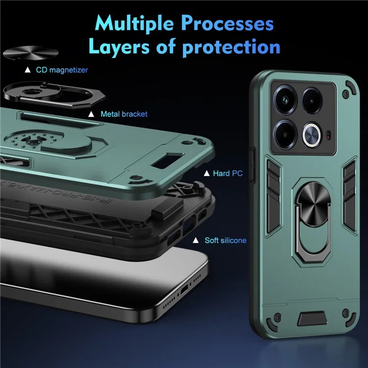 For Infinix Note 40 Slim Case Kickstand Car Mount Phone Case