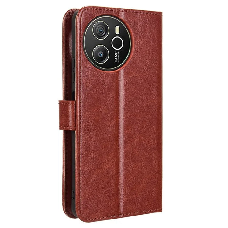 For Blackview Shark 8 / Oscal Tiger 12 Wallet Case Crazy Horse Texture Leather Phone Cover