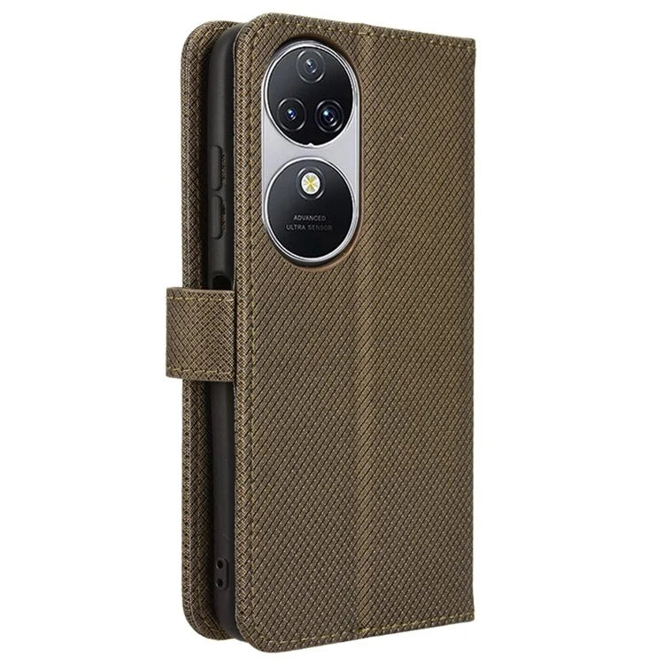 For Oukitel C38 Case Diamond Texture Magnetic Clasp PU Leather Phone Cover
