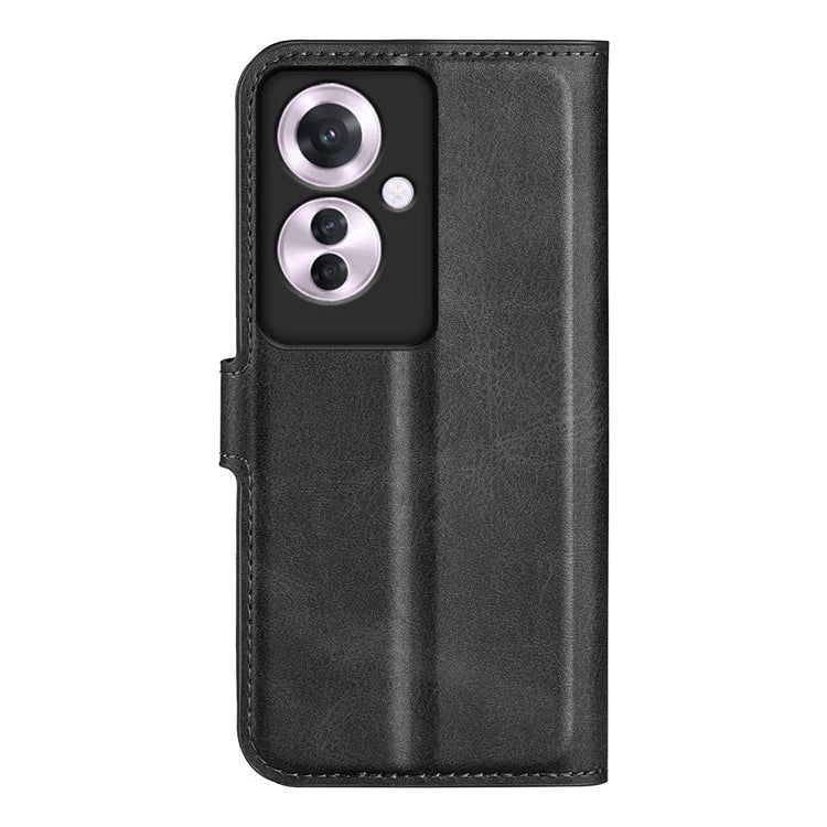 For Oppo Reno11 F 5G Case Leather Phone Cover Square Magnetic Clasp